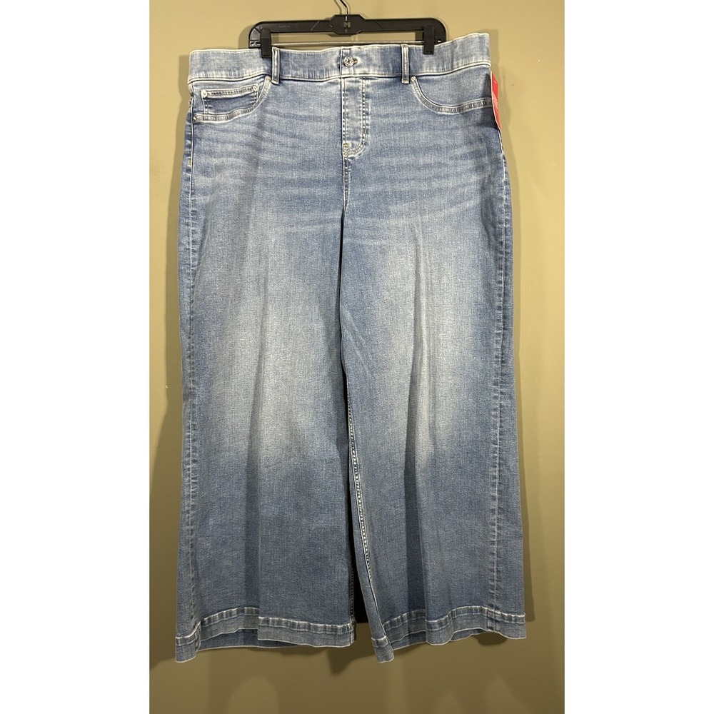 SPANXshape Authentic 360 Wide Leg Jeans Womens 3X High Rise Blue Stretch NWT